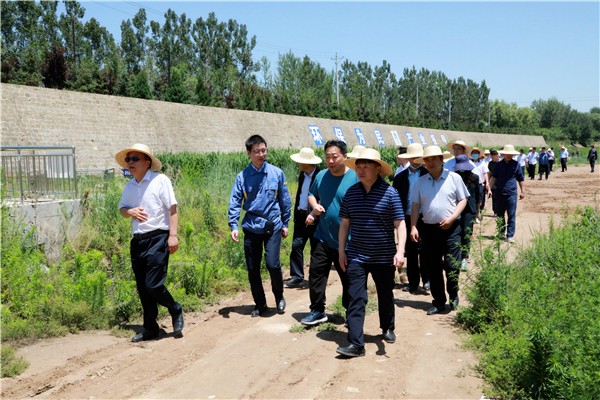 陜西環(huán)保集團復工復產促增長項目觀摩會議與會人員走進環(huán)保保隆生態(tài)三秦在延在銅項目